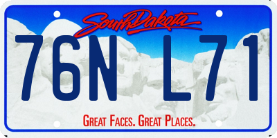 SD license plate 76NL71