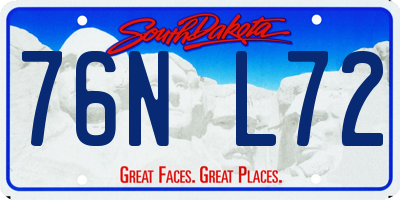 SD license plate 76NL72