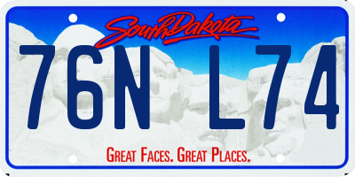 SD license plate 76NL74