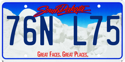 SD license plate 76NL75