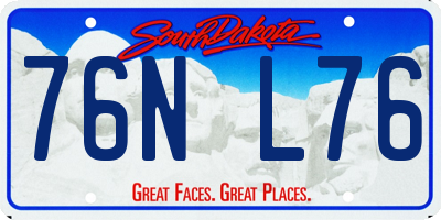 SD license plate 76NL76