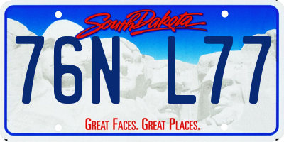 SD license plate 76NL77