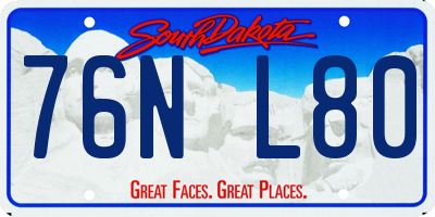 SD license plate 76NL80