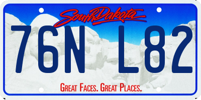 SD license plate 76NL82