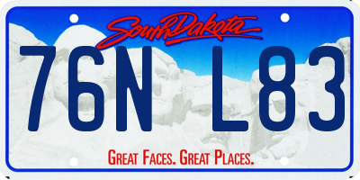 SD license plate 76NL83