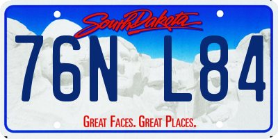 SD license plate 76NL84