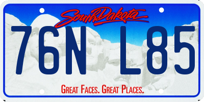 SD license plate 76NL85
