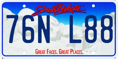 SD license plate 76NL88