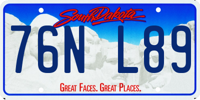 SD license plate 76NL89
