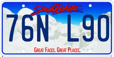 SD license plate 76NL90