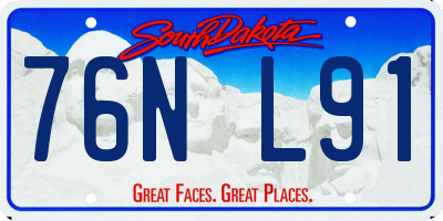 SD license plate 76NL91