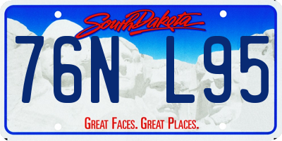 SD license plate 76NL95
