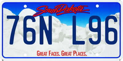 SD license plate 76NL96