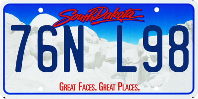 SD license plate 76NL98