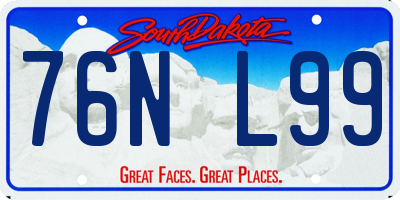 SD license plate 76NL99