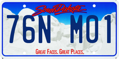 SD license plate 76NM01