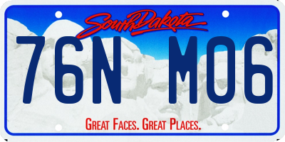 SD license plate 76NM06