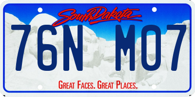 SD license plate 76NM07