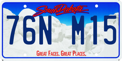 SD license plate 76NM15