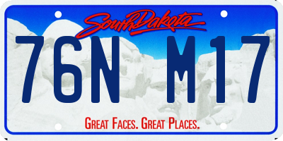 SD license plate 76NM17