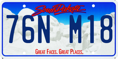 SD license plate 76NM18