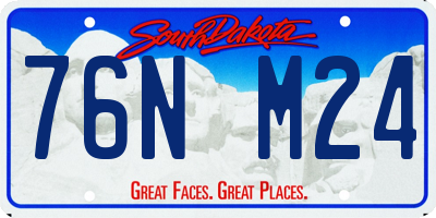 SD license plate 76NM24