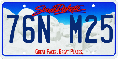 SD license plate 76NM25