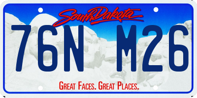 SD license plate 76NM26
