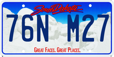 SD license plate 76NM27