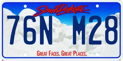 SD license plate 76NM28