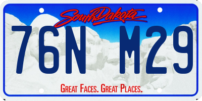 SD license plate 76NM29