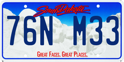 SD license plate 76NM33