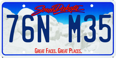 SD license plate 76NM35