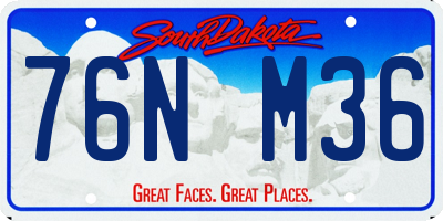 SD license plate 76NM36