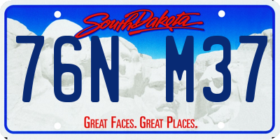 SD license plate 76NM37