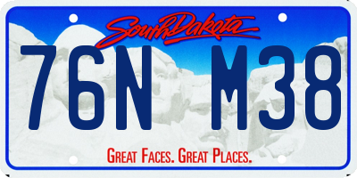 SD license plate 76NM38