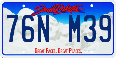 SD license plate 76NM39