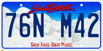 SD license plate 76NM42