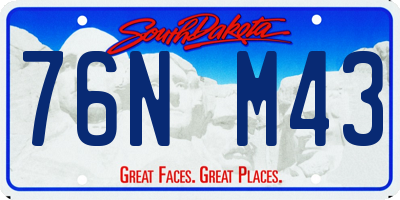 SD license plate 76NM43