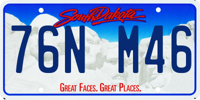 SD license plate 76NM46