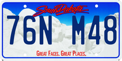SD license plate 76NM48