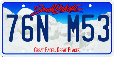 SD license plate 76NM53