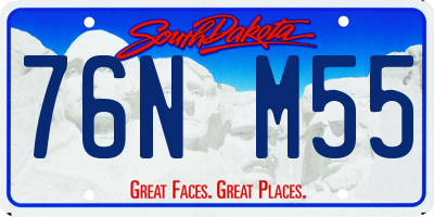 SD license plate 76NM55