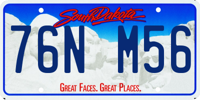SD license plate 76NM56