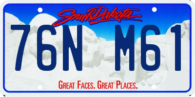 SD license plate 76NM61