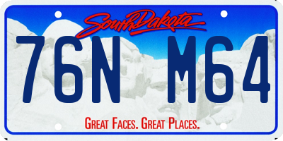 SD license plate 76NM64