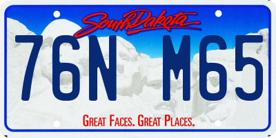 SD license plate 76NM65