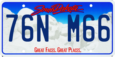 SD license plate 76NM66