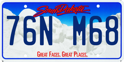 SD license plate 76NM68