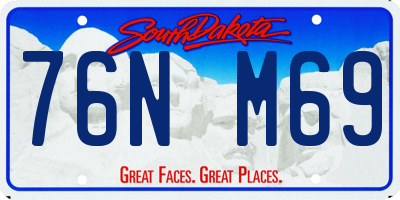 SD license plate 76NM69
